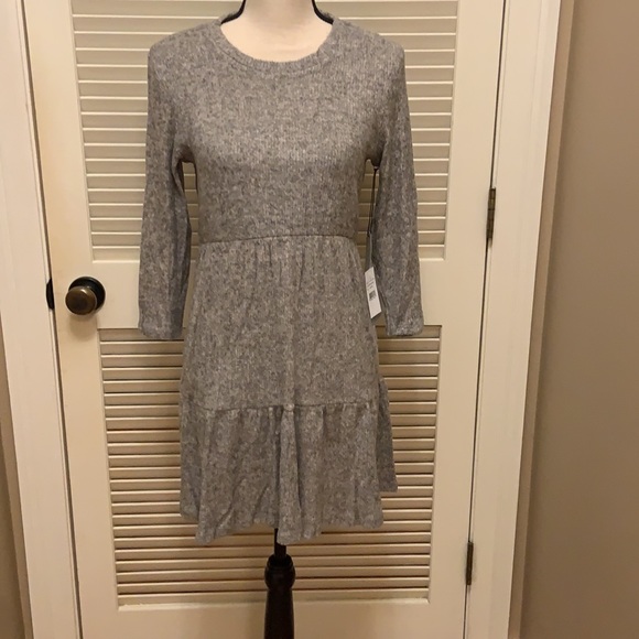 Max + Ash Sweater Dress with a Flounce Hem in Mocha Black, Size Medium, NWT - Picture 3 of 15